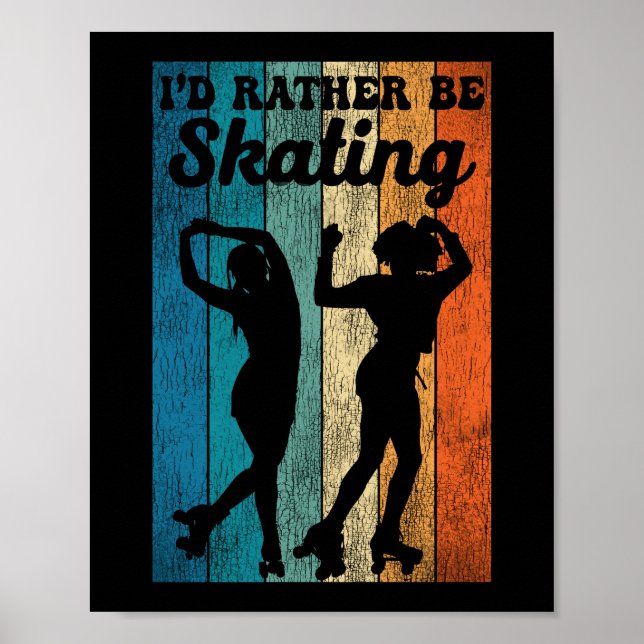 Poster Roller Skating I'D Preferencialmente Skating 1970S (Frente)