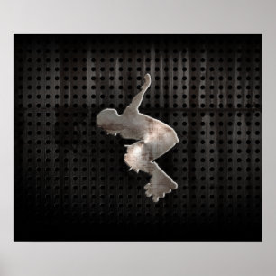 Pôster Rollerblading; Preto legal