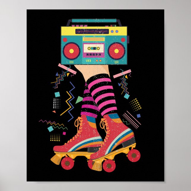 Poster Rollerskates Vintage Roller Roller Skating Disco G (Frente)