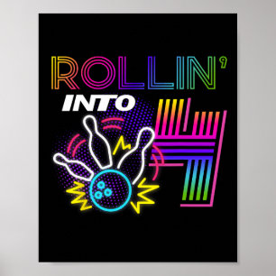 Poster Rollin na Festa de Boliches de Aniversário de 4 An