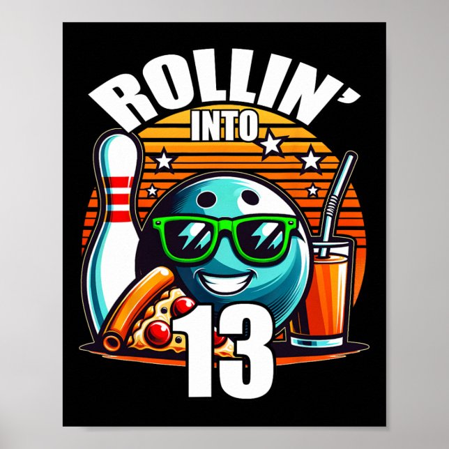 Poster Rollin para 13 13 Boliche Birthda (Frente)