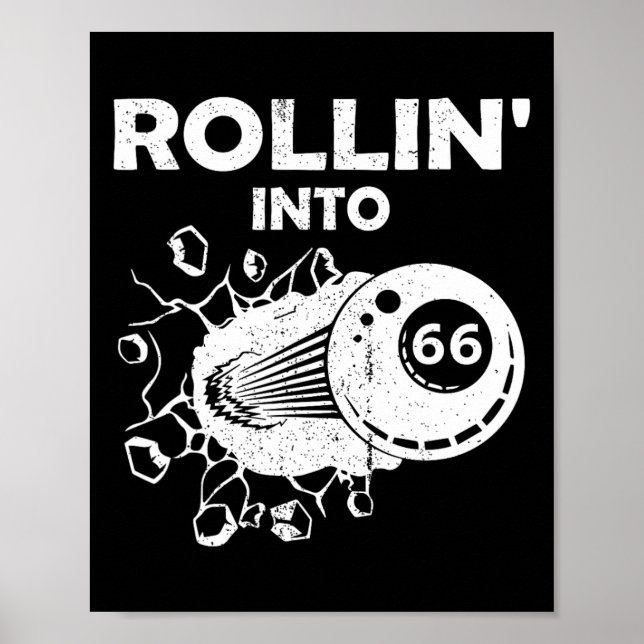 Poster Rollin para 66 Bilhar 66º aniversário (Frente)