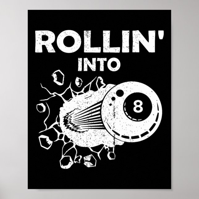 Poster Rollin para 8 Billiards 8 Aniversário Flaming Bill (Frente)
