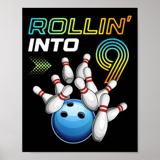 Poster Rollin para 9 Festas de aniversário da Boliche ret