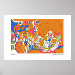 Pôster "Rolling Sky" Abstrato Art