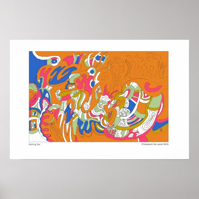 Pôster "Rolling Sky" Abstrato Art (Frente)