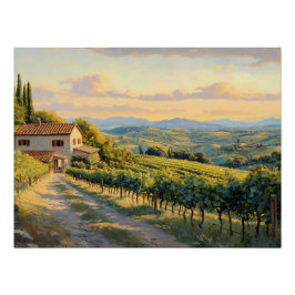 Pôster Rolling Vineyard na Toscana