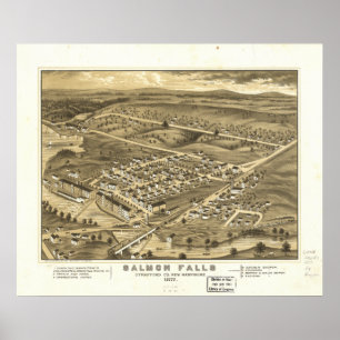 Poster Rollinsford New Hampshire 1877 Antique Panorama