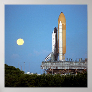 Pôster Rollout de lançamento do Shuttle Espacial Atlantis