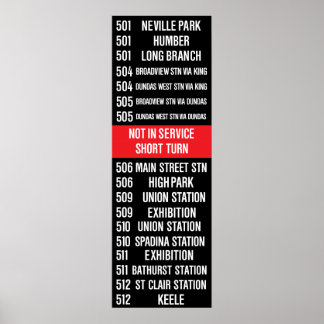 Pôster Rollsign Toronto CLRV/ALRV Streetcar