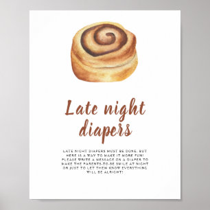 Poster Rolo de canela - Jogo de fraldas tarde da noite