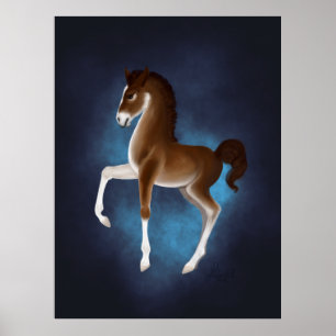 Poster Rolo Firefly: Ventilador Luminescente em Azul