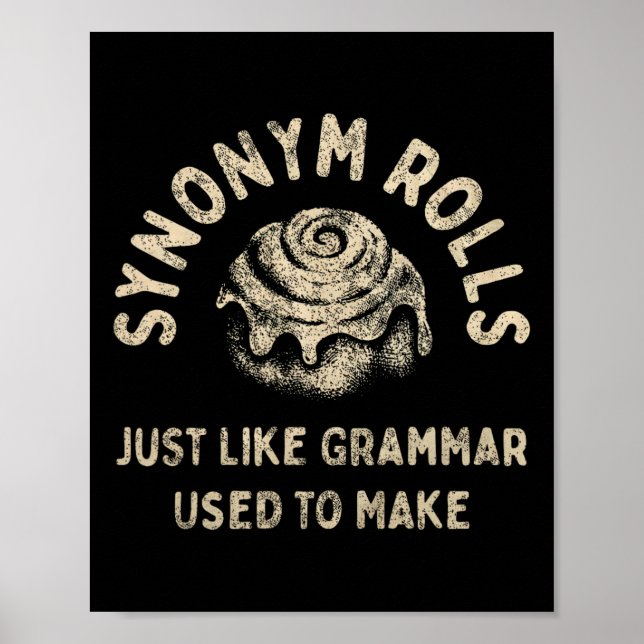 Poster Rolos de sinônimos exatamente como a gramática cos (Frente)