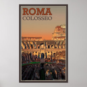 Poster Roma - Colosseum e a lua