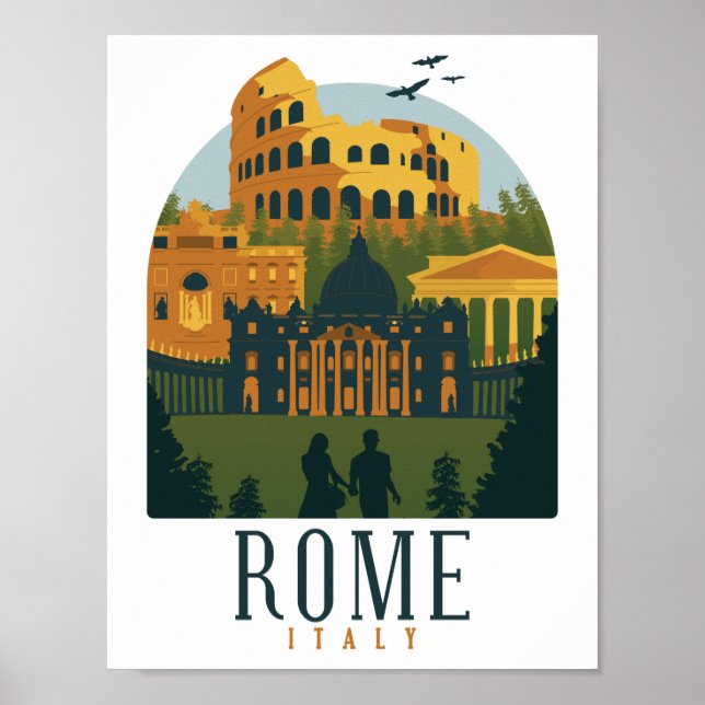 Poster Roma Colosseum Vintage (Frente)