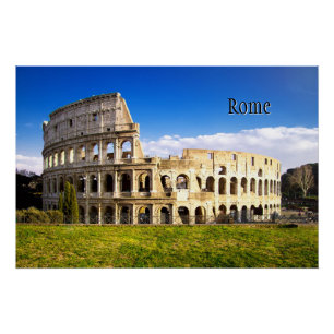 Pôster Roma e o Colosseum personalizado