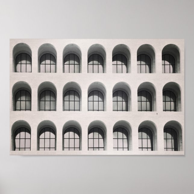 Pôster Roma. Foto preta e branca. Arquitetura moderna (Frente)