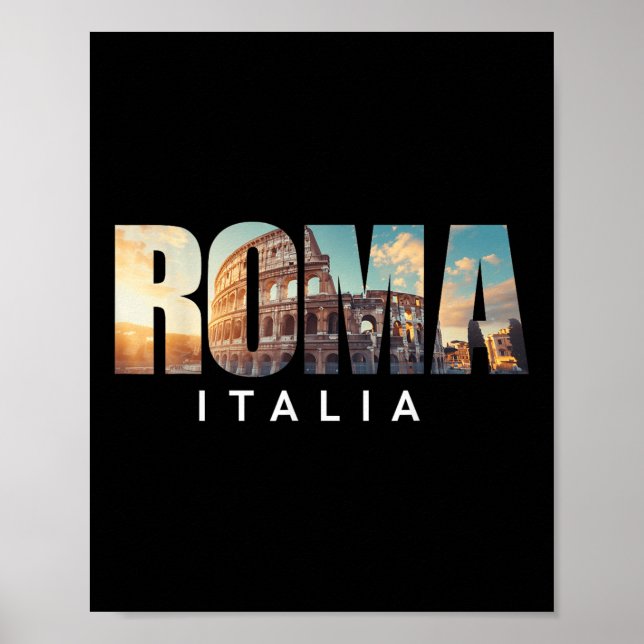 Poster Roma Itália Coliseu Marco  (Frente)
