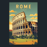 Poster Roma Itália Colosseum Viagem Art Vintage<br><div class="desc">Design de arte vetorial de Colosseum de Roma. Roma situa-se na parte central-oeste da Península Italiana,  no Lácio,  ao longo das costas do Tibre.</div>