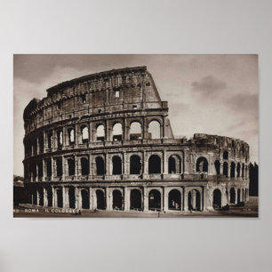 Poster Roma, Italia, Colosseum, vintage