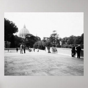 Pôster Roma Itália, Os Jardins do Vaticano