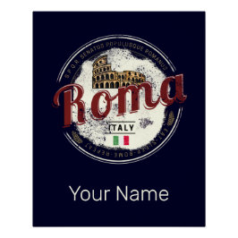 Pôster Roma Itália Retro Colosseum Vintage Holiday