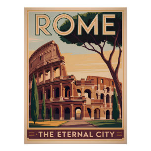 Pôster Roma Itália vintage