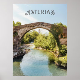 Poster Roman Bridge, Cangas de Onís, Asturias travel
