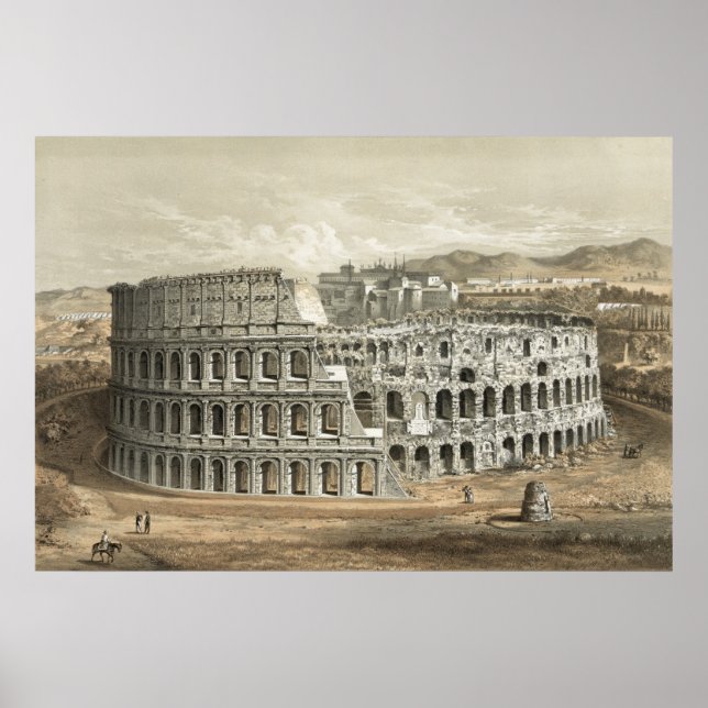 Pôster Roman Coliseum Vintage Art (Frente)