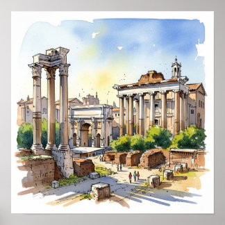 Poster Roman Forum Ruins