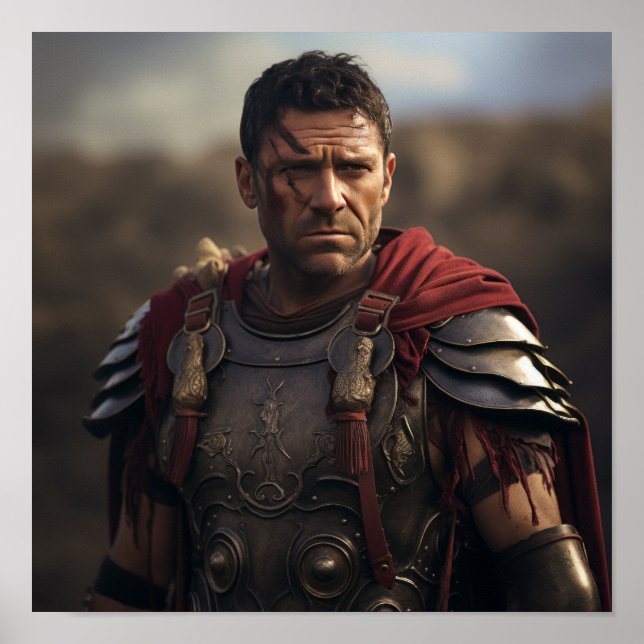 Poster Roman General Maximus como Retiarius Gladiator Pos (Frente)