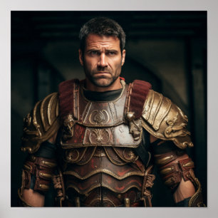 Poster Roman General Maximus vestido como Gladiator Poste
