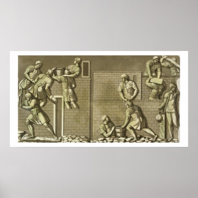 Pôster Roman soldiers building a fort, plate 21 from 'Le (Frente)