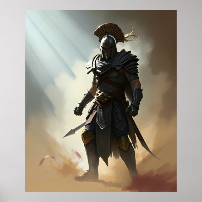 Poster Roman Spartan Warrior, Dark Armor (Frente)