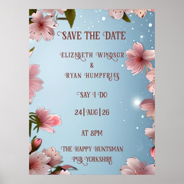 Poster Romance Brilhante: Um Tema De Casamento Floral De  (Frente)