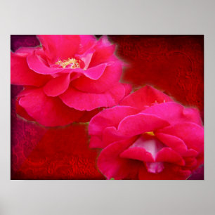 Poster Romance e Rosa vermelha