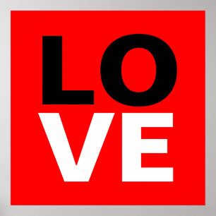 Poster Romance Único do Amor com Fundo Vermelho