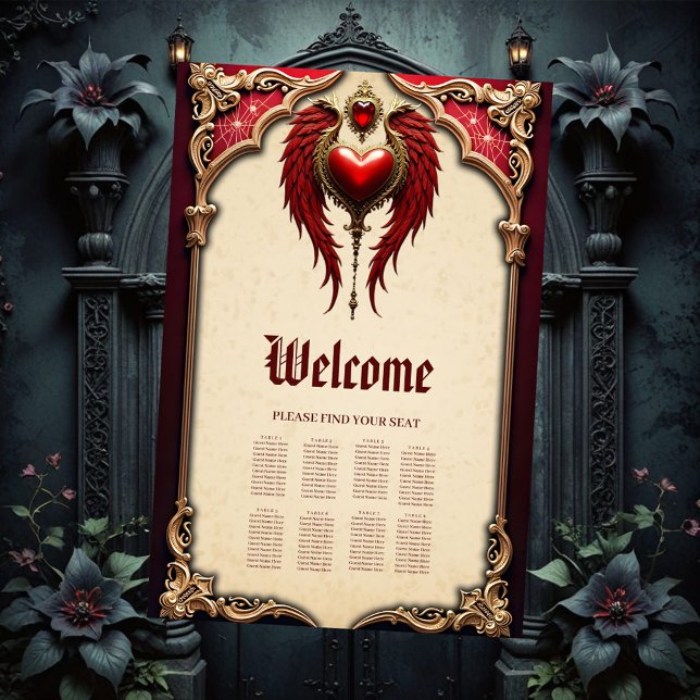 Poster Romance venenoso com coração e asas (Criador carregado)