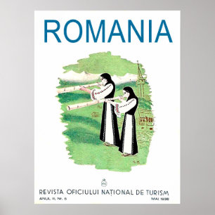 Poster Romania, mulheres com os instrumentos de música