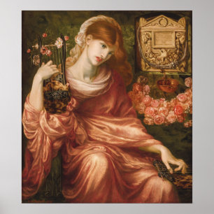 Poster romano do jogador da harpa de Rossetti