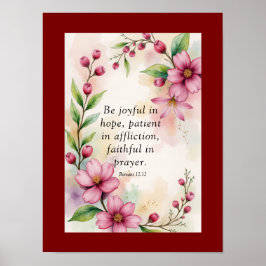 Poster Romanos 12:12 Versículo da Bíblia Personalizado