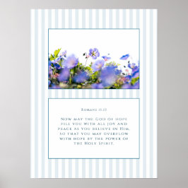 Poster Romanos 15:13 Versículo Bíblico Floral e Costeiro