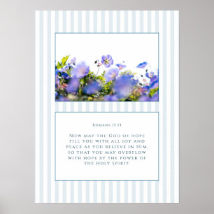 Poster Romanos 15:13 Versículo Bíblico Floral e Costeiro