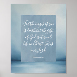 Poster Romanos 6:23 Versículo Bíblico Personalizável