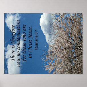 Pôster Romanos 8:1 Não há, portanto, qualquer condenação