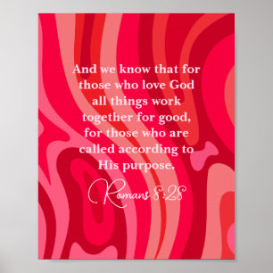 Poster Romanos 8:28 Todas As Coisas Funcionam Juntas Escr