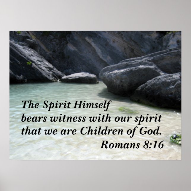 Poster Romans 8:16 The Spirit himself bears witness (Frente)