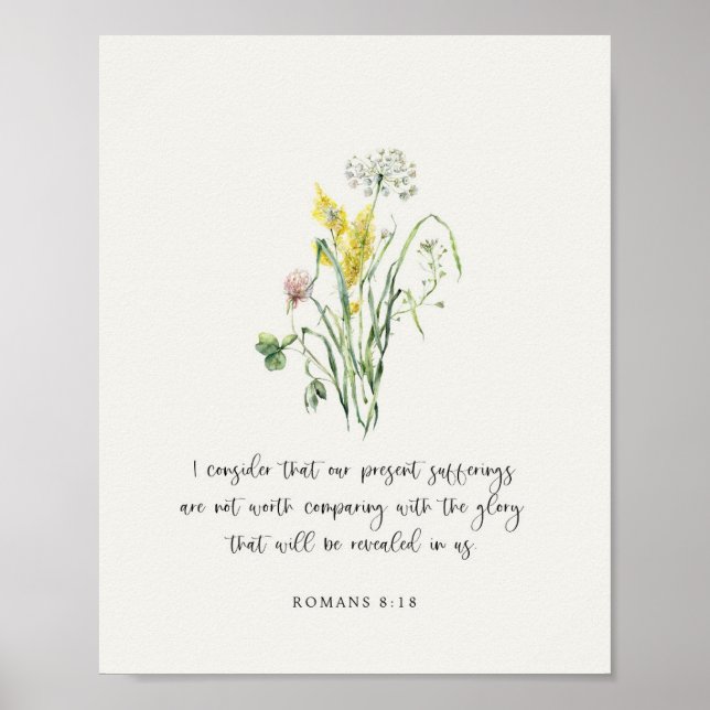 Poster Romans 8:18 Bible Verse (Frente)