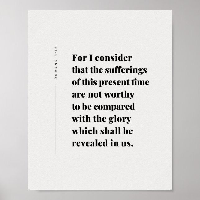 Poster Romans 8:18 Bible Verse (Frente)