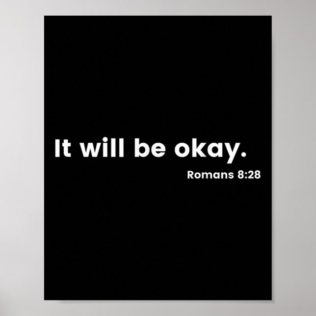 Poster Romans 8_28 Motivational Christian Bible Verse Mes (Frente)